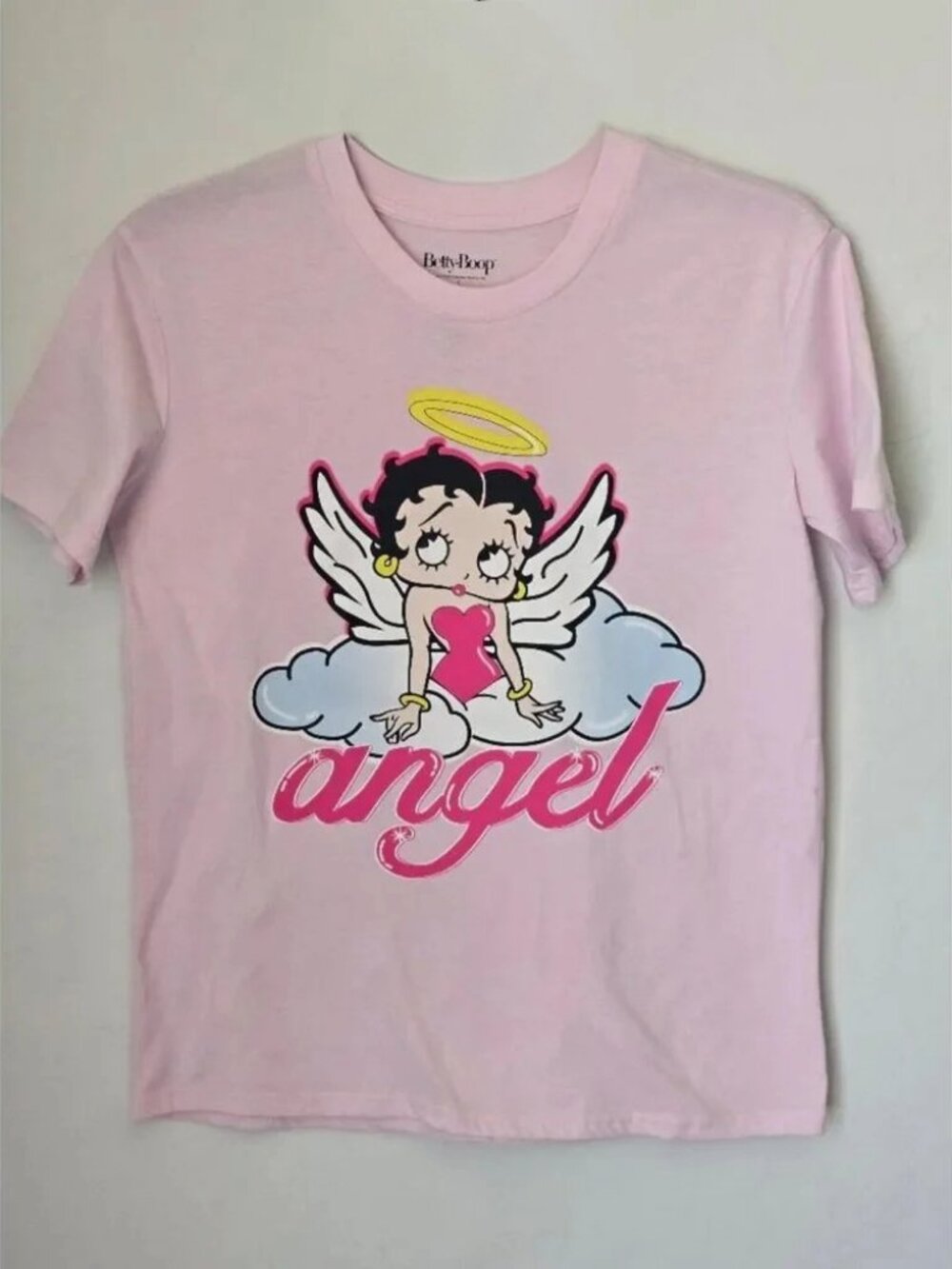 Betty Boop Angel Graphic Tee Shirt Pre-owned. Pink. Size S.